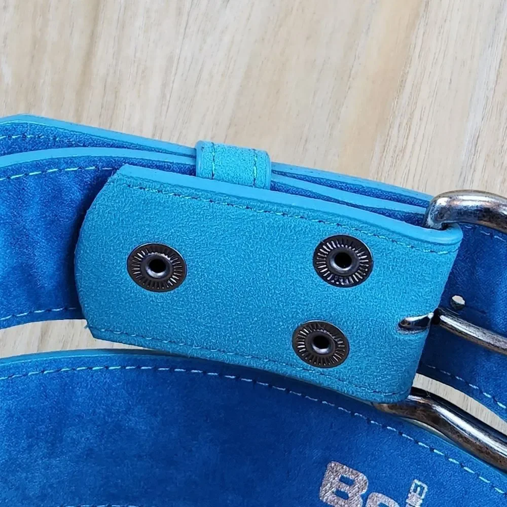 🔸️NIB Turquoise Genuine Suede Leather Belt w/Detachable  Antiqued Buckle Small